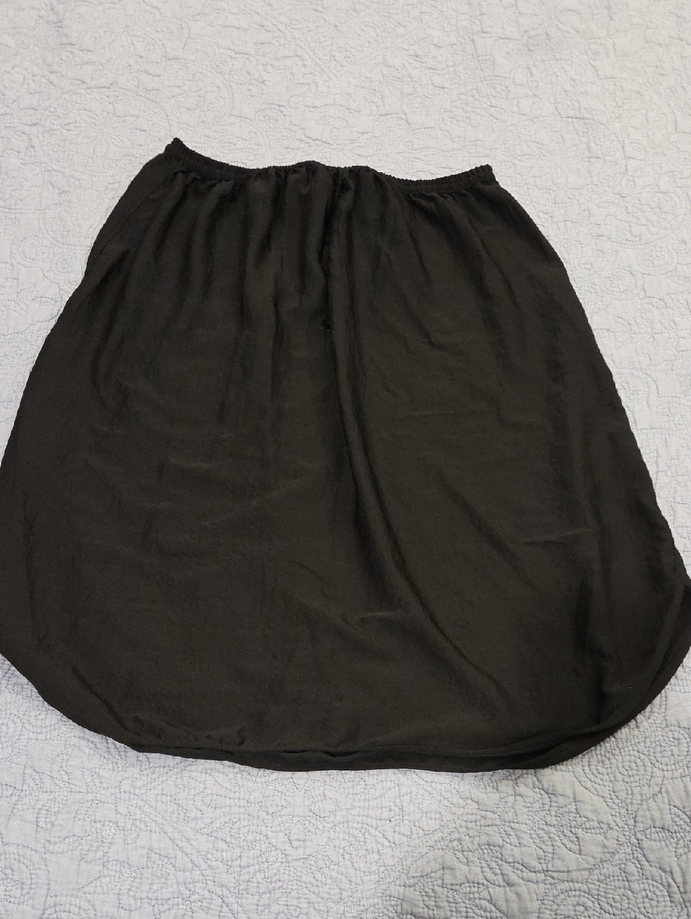 H&M Black Midi Elastic Waist Skirt With Drawstring Tie Size 12!